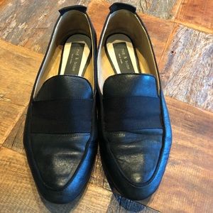 Rag & Bones Black Leather Moccasins in size 38.